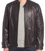 Men's genuine lambskin leather jacket leather motorcycle biker racer style jacket-cl-m43