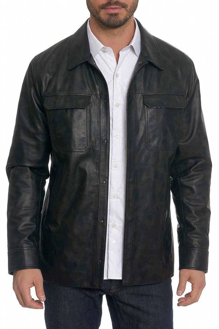 Men's genuine lambskin leather jacket leather motorcycle biker racer style jacket-cl-m44