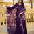 Purple color chandri fabric designer embroidery work graceful girlie kurta set for party looks