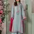 Sky blue color french crepe fabric designer embroidery work graceful girlie kurta set for party looks