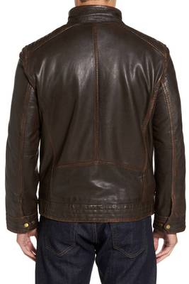 men's brown lambskin leather biker jacket classic moto zip style timeless 2