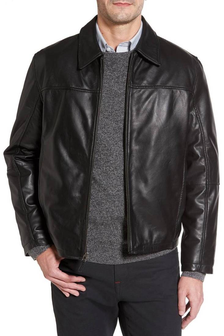 Men's genuine lambskin leather jacket leather motorcycle biker racer style jacket-cl-m47