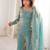 Sky blue color fandy silk fabric designer embroidery work graceful girlie kurta set for party looks