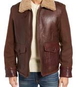 Men's genuine lambskin leather jacket leather motorcycle biker racer style jacket-cl-m50