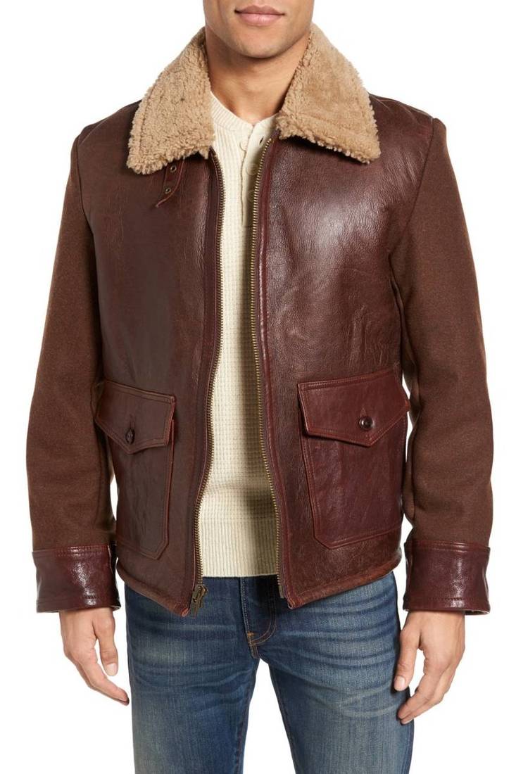 Men's genuine lambskin leather jacket leather motorcycle biker racer style jacket-cl-m50