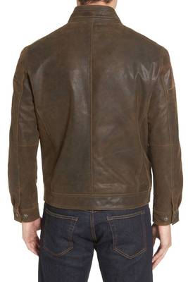 men's genuine lambskin leather biker jacket classic moto zip style unique 2
