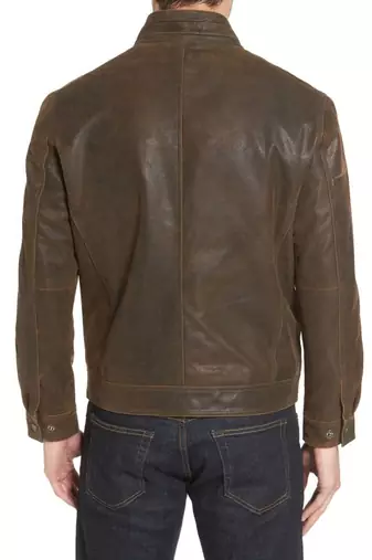 men's genuine lambskin leather biker jacket classic moto zip style unique