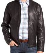 Men's genuine lambskin leather jacket leather motorcycle biker racer style jacket-cl-m51