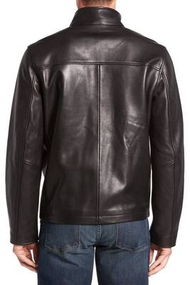 men's genuine lambskin leather biker jacket classic moto zip style special 2