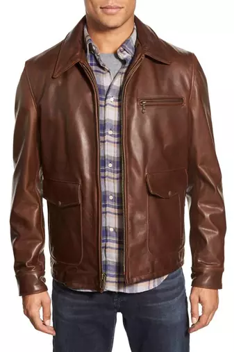 men's genuine lambskin leather biker jacket classic moto zip style original