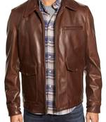 Men's genuine lambskin leather jacket leather motorcycle biker racer style jacket-cl-m52