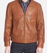 Men's genuine lambskin leather jacket leather motorcycle biker racer style jacket-cl-m53