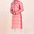 Pink cotton jacquard  premium designer festive wear kurta pyjama set
