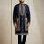 Navy blue doniyar shartin premium designer festive wear kurta pyjama with long jacket set