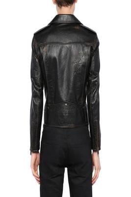 men's genuine lambskin leather biker jacket classic moto zip style top grade 2