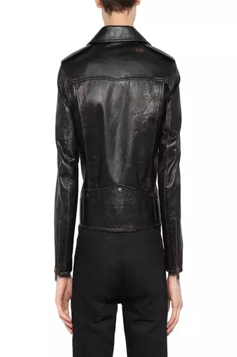 men's genuine lambskin leather biker jacket classic moto zip style top grade