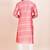 Pink cotton jacquard  premium designer festive wear kurta pyjama set