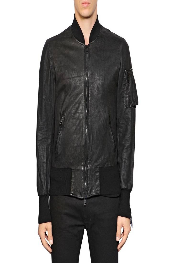 Men's genuine lambskin leather jacket leather motorcycle biker racer style jacket-cl-m56