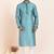 Teal coton with croset work premium designer festive wear kurta pyjama set