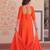 Orange color heavy and ethnic coading embroidered with beads work wedding special gown with dupattta