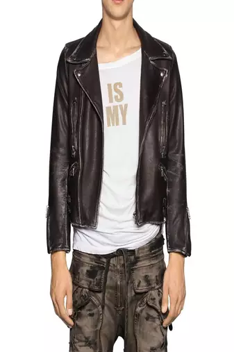 men's genuine lambskin leather biker jacket classic moto zip style ultimate