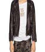 Men's genuine lambskin leather jacket leather motorcycle biker racer style jacket-cl-m58