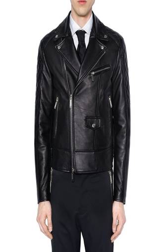 men's genuine lambskin leather biker jacket classic moto zip style advanced