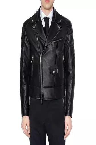 men's genuine lambskin leather biker jacket classic moto zip style advanced