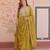 Green color heavy and ethnic coading embroidered with beads work wedding special gown with dupattta