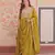 Green color heavy and ethnic coading embroidered with beads work wedding special gown with dupattta