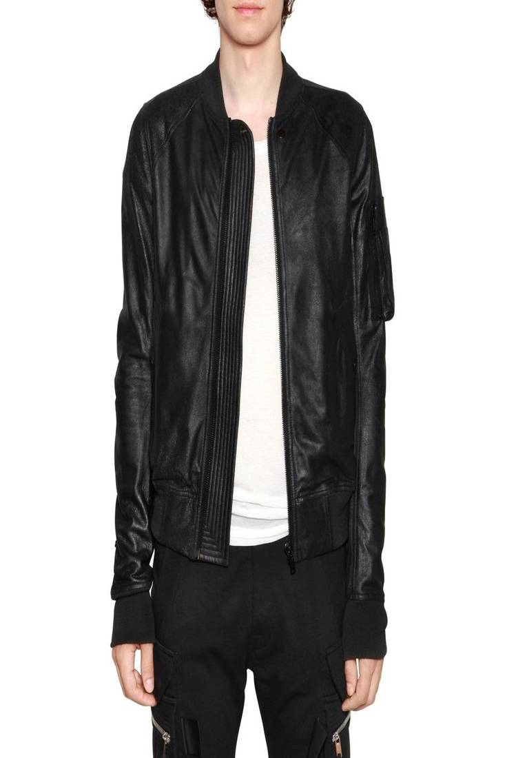 Men's genuine lambskin leather jacket leather motorcycle biker racer style jacket-cl-m60