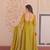 Green color heavy and ethnic coading embroidered with beads work wedding special gown with dupattta