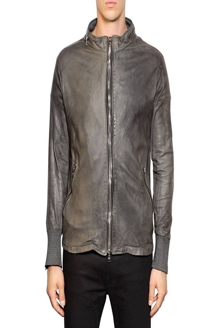 Men's genuine lambskin leather jacket leather motorcycle biker racer style jacket-cl-m61