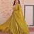 Green color heavy and ethnic coading embroidered with beads work wedding special gown with dupattta