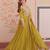 Green color heavy and ethnic coading embroidered with beads work wedding special gown with dupattta