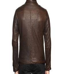 Men's genuine lambskin leather jacket leather motorcycle biker racer style jacket-cl-m64