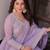 Lavender color heavy and ethnic coading embroidered with beads work wedding special gown with dupattta