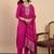 Pink color sophisticated cotton blend fabric embroidered fancy kurta set