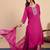 Pink color sophisticated cotton blend fabric embroidered fancy kurta set