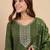 Mahendi color sophisticated cotton blend fabric embroidered fancy kurta set