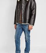 Men's genuine lambskin leather jacket leather motorcycle biker racer style jacket-cl-m74