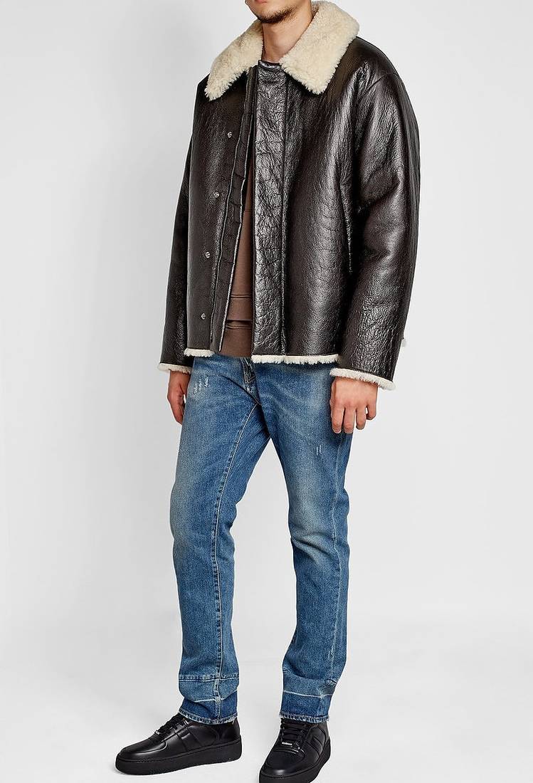 Men's genuine lambskin leather jacket leather motorcycle biker racer style jacket-cl-m74