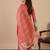 Peach color sophisticated cotton blend fabric embroidered fancy kurta set