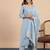 Grey color sophisticated cotton blend fabric embroidered fancy kurta set