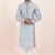 Blue jacquard silk premium designer festive wear kurta pyjama set