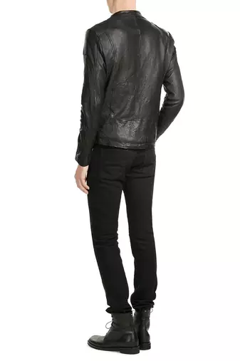 men's genuine lambskin leather biker jacket classic moto zip style premium deluxe