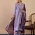 Lavender color sophisticated silk blend fabric embroidered fancy kurta set