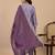 Lavender color sophisticated silk blend fabric embroidered fancy kurta set