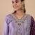 Lavender color sophisticated silk blend fabric embroidered fancy kurta set