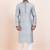 Blue jacquard silk premium designer festive wear kurta pyjama set
